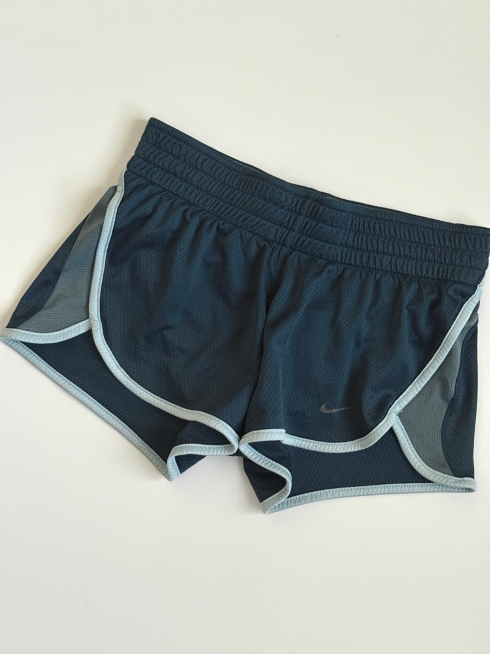 Nike Blue Women's Running Micro Shorts with Gray Trim